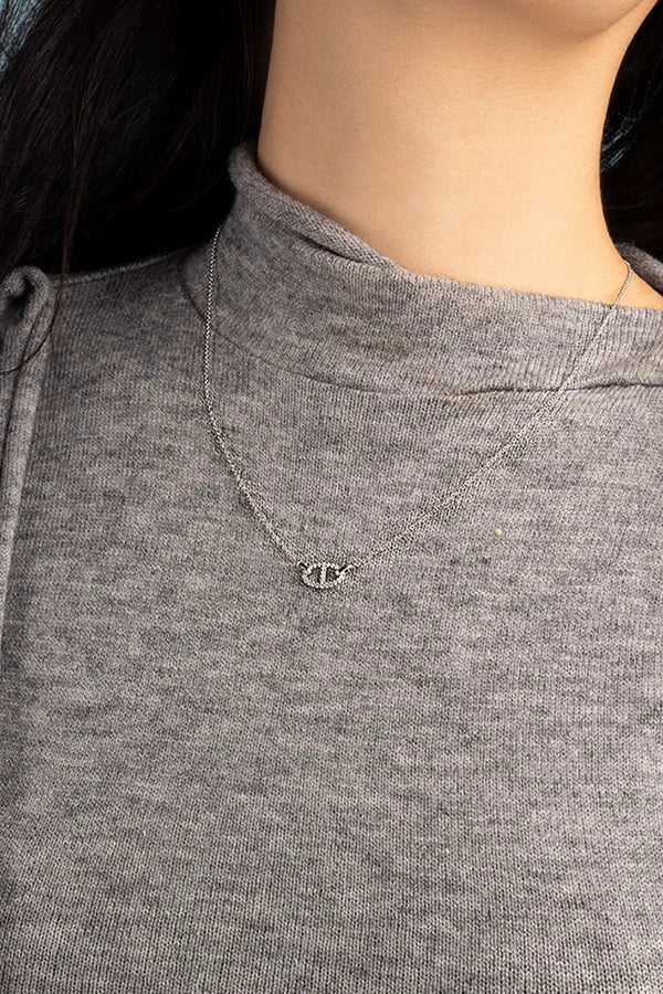 Soft shine white gold necklace with delicate link