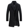 Men's Long Winter Coat with Notch Lapel
