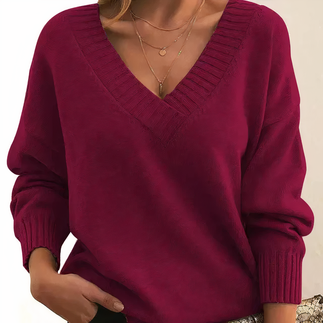 Cashmere Women's Sweater with V-Neck – Amira Autumn Magic