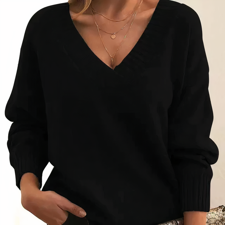 Cashmere Women's Sweater with V-Neck – Amira Autumn Magic