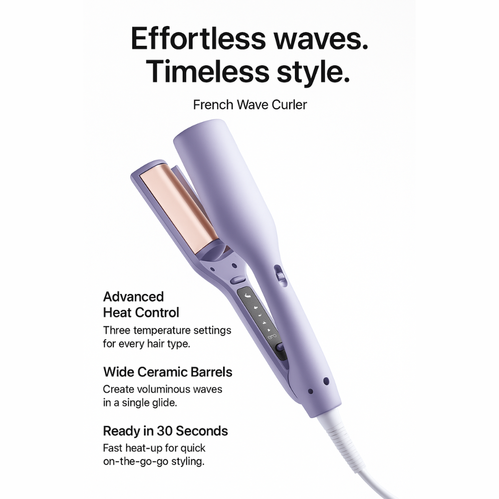 Ionic Ceramic Wave Curling Wand for French Waves with Fast Heat-Up