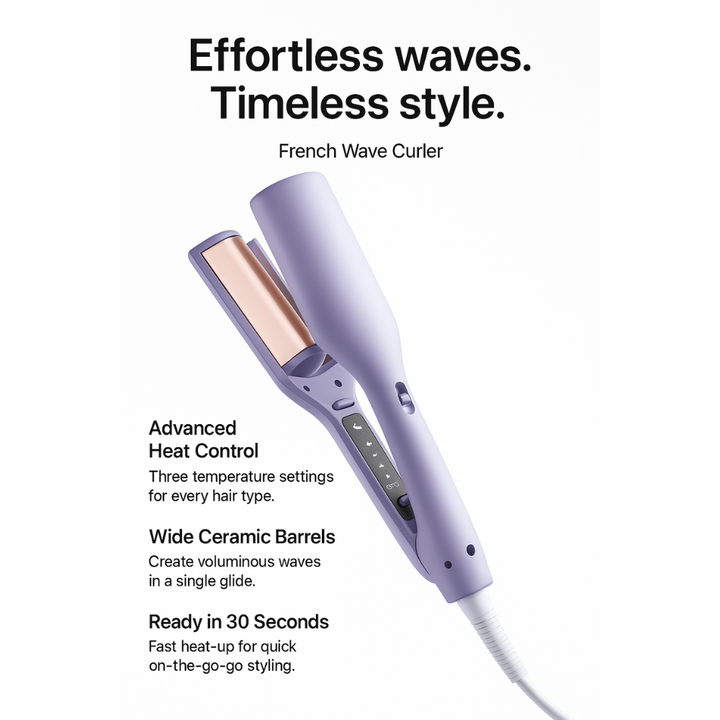 Ionic Ceramic Wave Curling Wand for French Waves with Fast Heat-Up