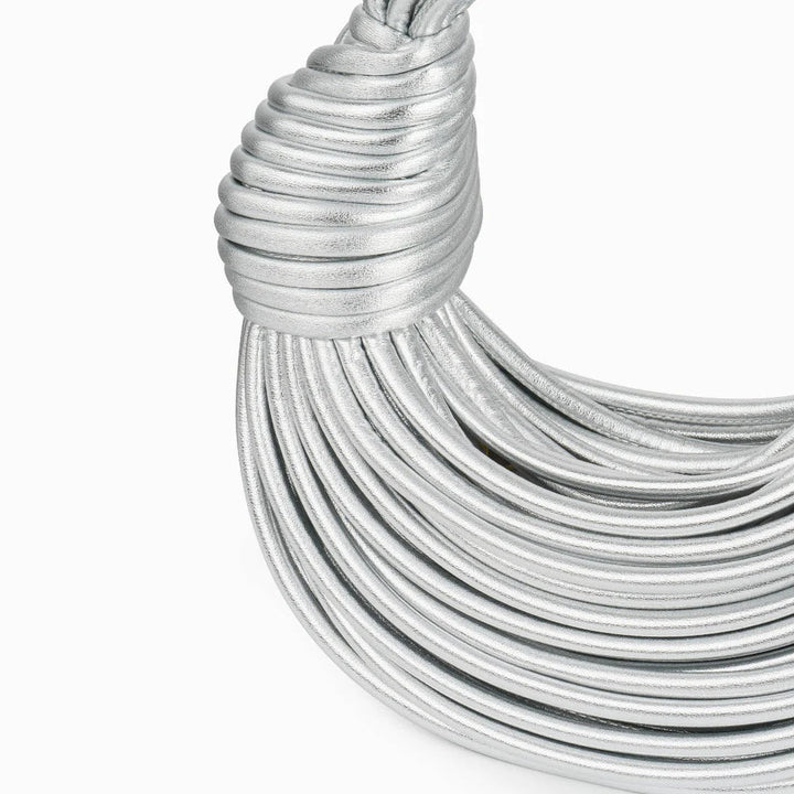 Woven Women's Handbag with Knot Detail