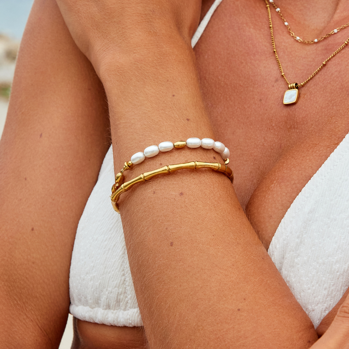Ara Gold Bamboo Bracelet