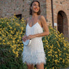 Women's Feather Mini Dress Glamorous & Playful