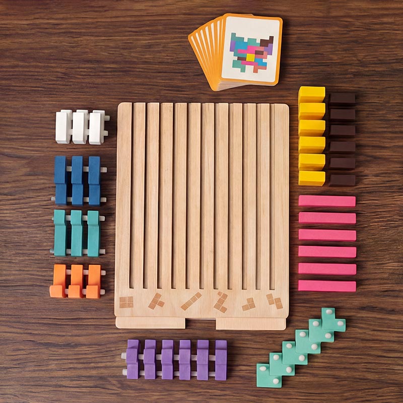 Wooden Tetris Puzzle Game - A Brain Teaser That Grows with Your Child