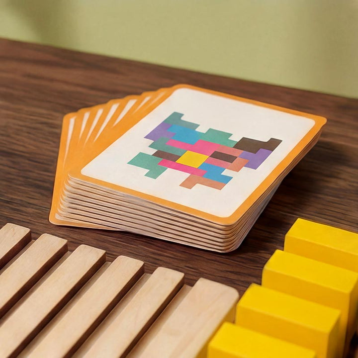 Montessori Wooden Tetris Stacking Puzzle – Educational Toy
