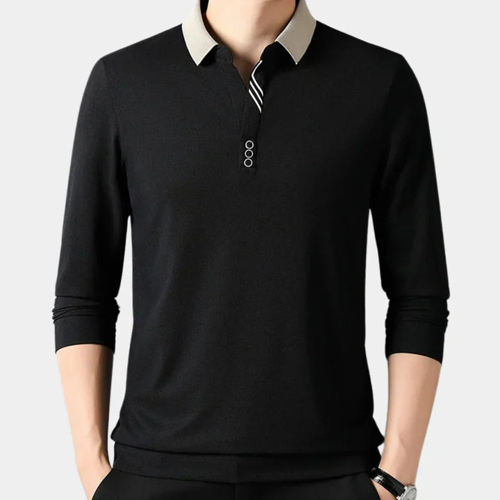 Casual Long-Sleeve Polo for Men