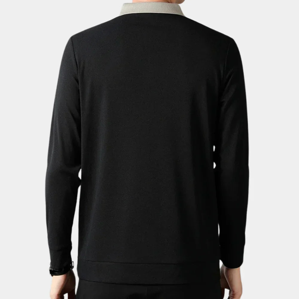 Casual Long-Sleeve Polo for Men