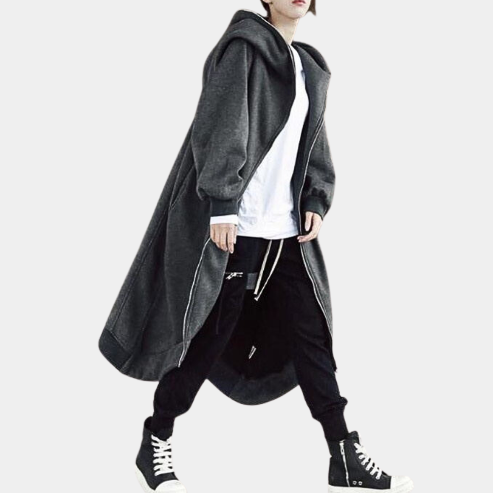 Oversized Women's Coat with Hood and Zipper – Cozy Elegance for Every Season