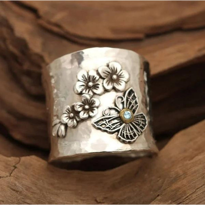 Bee Flower Butterfly Wide Ring