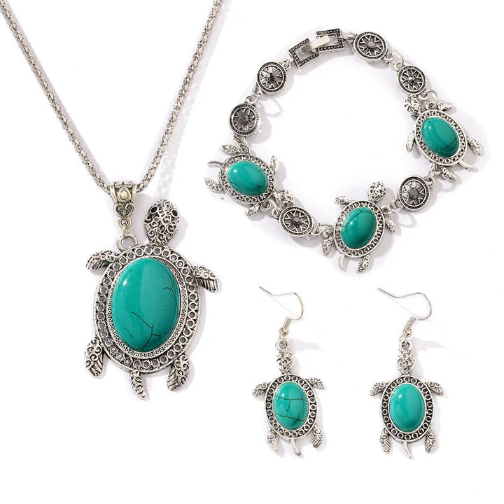 Turquoise Turtle Jewelry Set