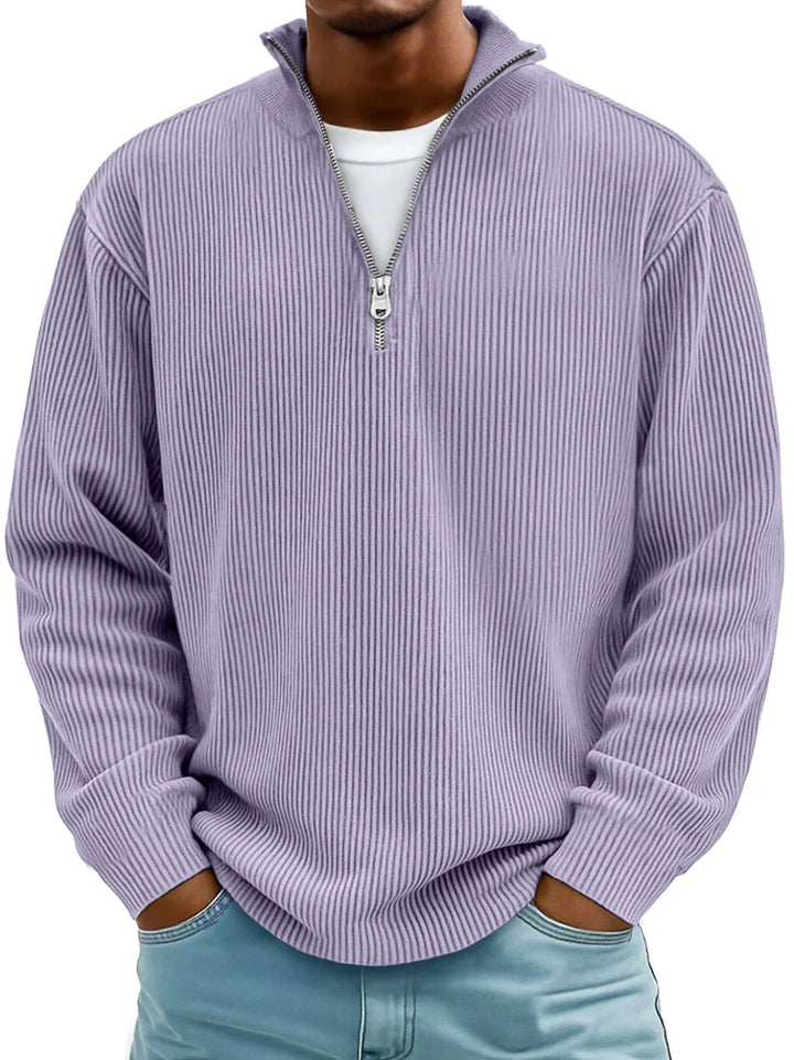 Relaxed-Fit Half-Zip Sweater in Hard-Wearing Knit