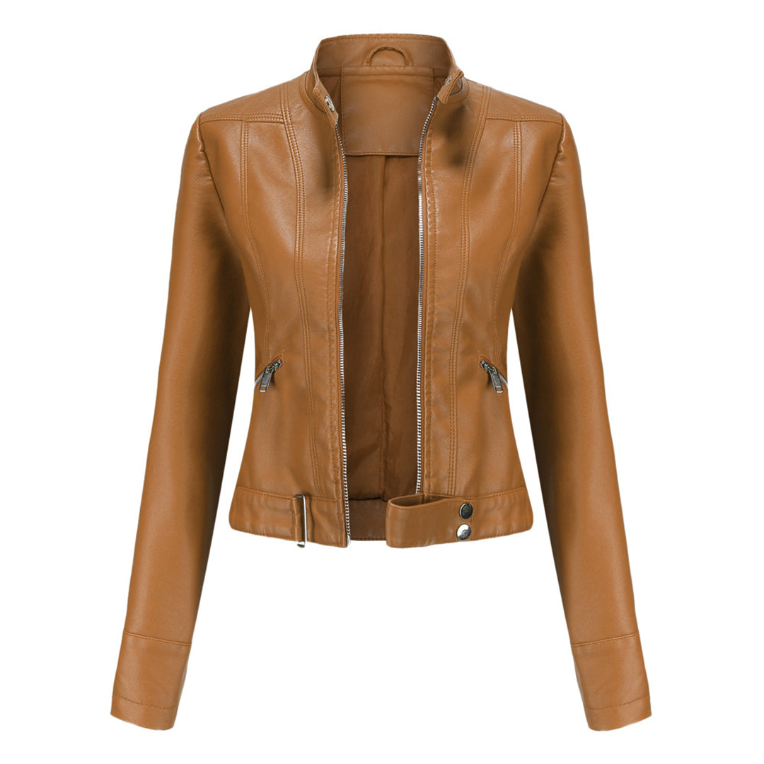 Classic Women's Leather Jacket with Timeless Style