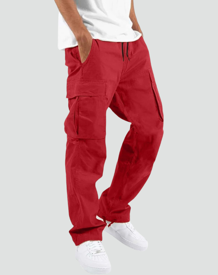 Men's Multi-Pocket Pants with Adjustable Waist