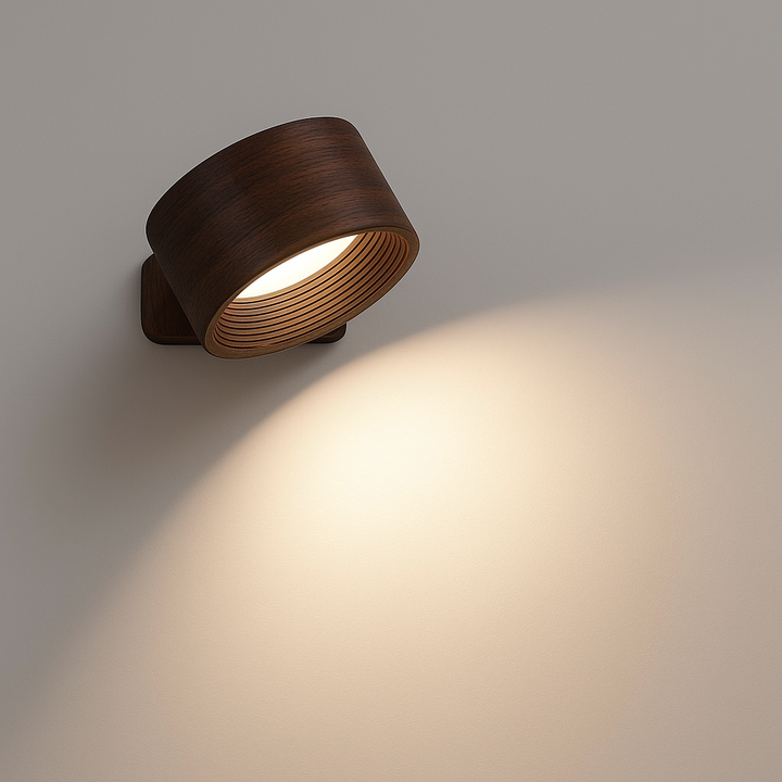 Cordless LED Wall Light with 360° Rotating Head, Touch Dimmer, 3 Colors