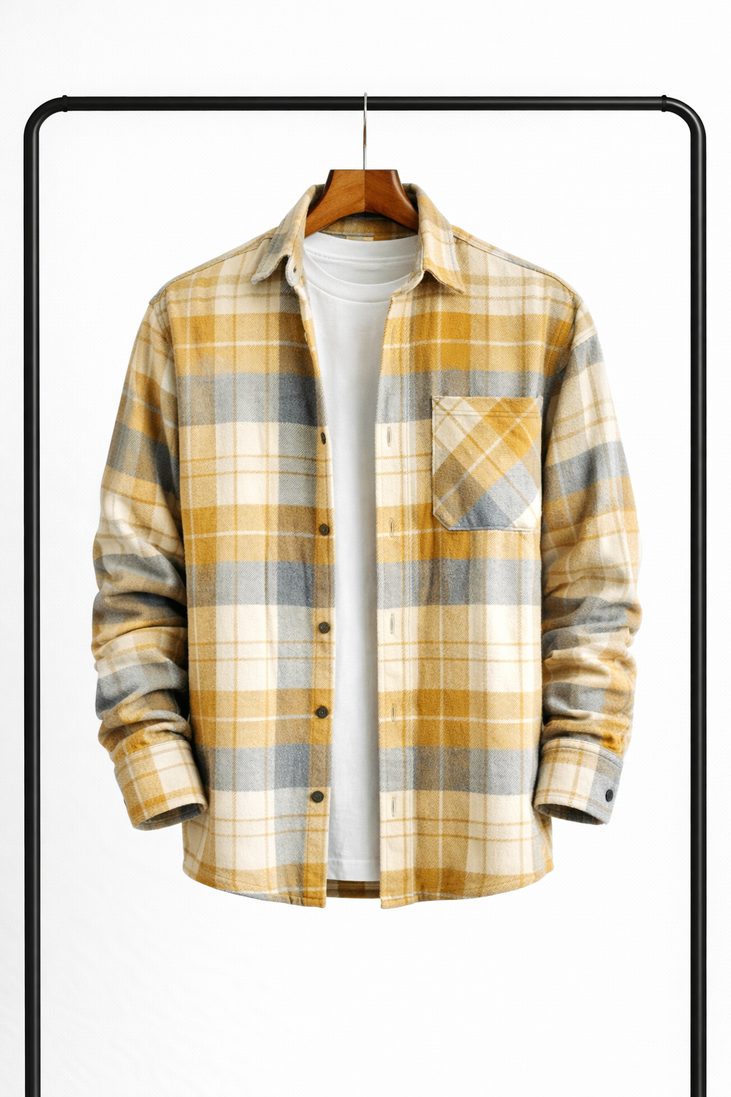 Classic Men's Checked Overshirt – Warm, Comfortable Mid-Layer Shirt Jacket