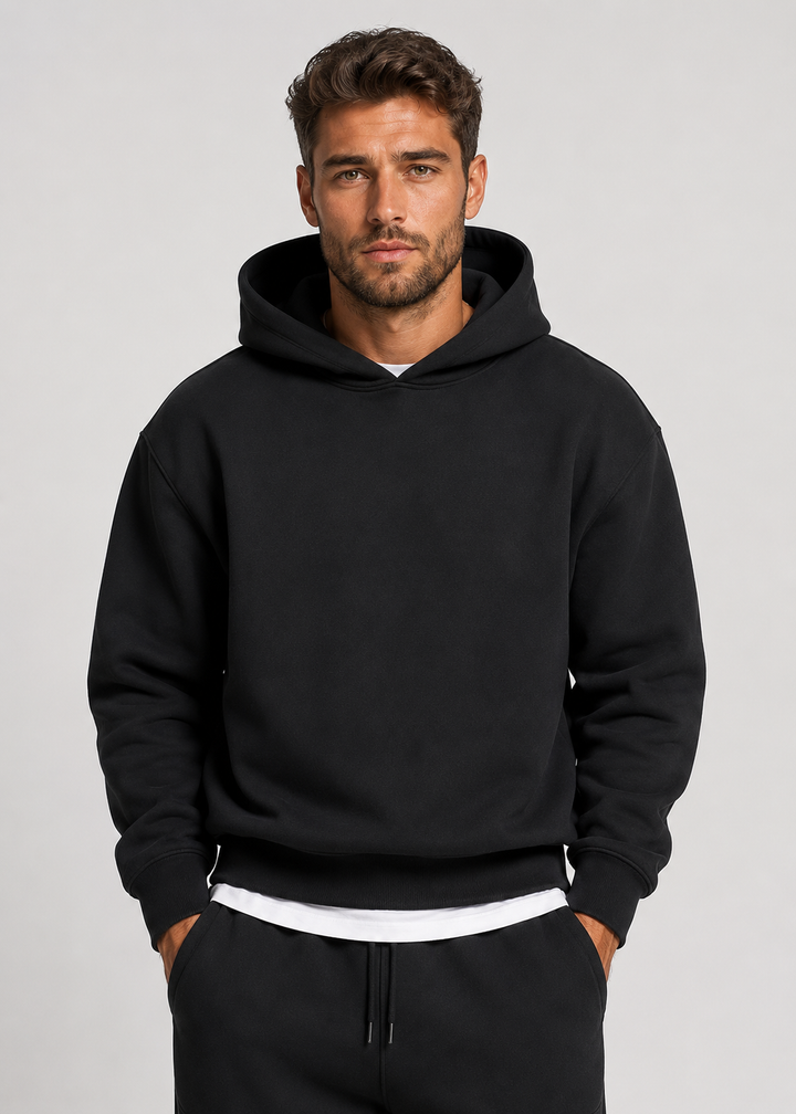 Men's Hoodie & Jogger Set - Soft Cotton Blend, Relaxed Fit