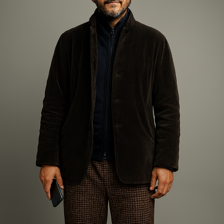 Men’s Retro Casual Solid Color Jacket