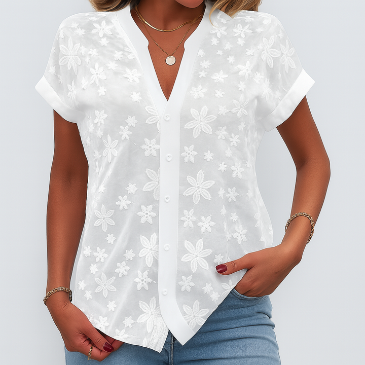 Women’s Short‑Sleeve Floral Blouse