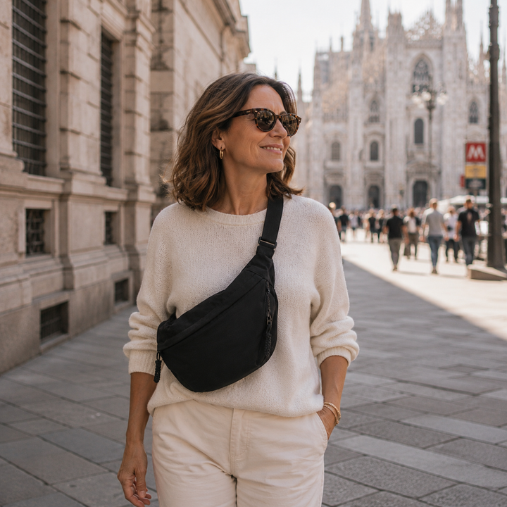 Crescent Shoulder Bag – Made from Sustainable Nylon with Adjustable Shoulder Strap
