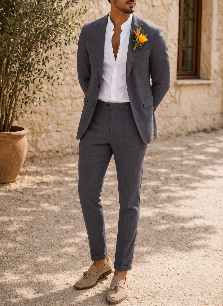 Tailored men's linen suit – elegant two-piece for special occasions