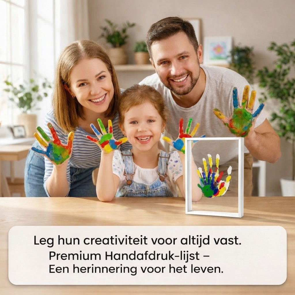 Family handprint keepsake kit with frame