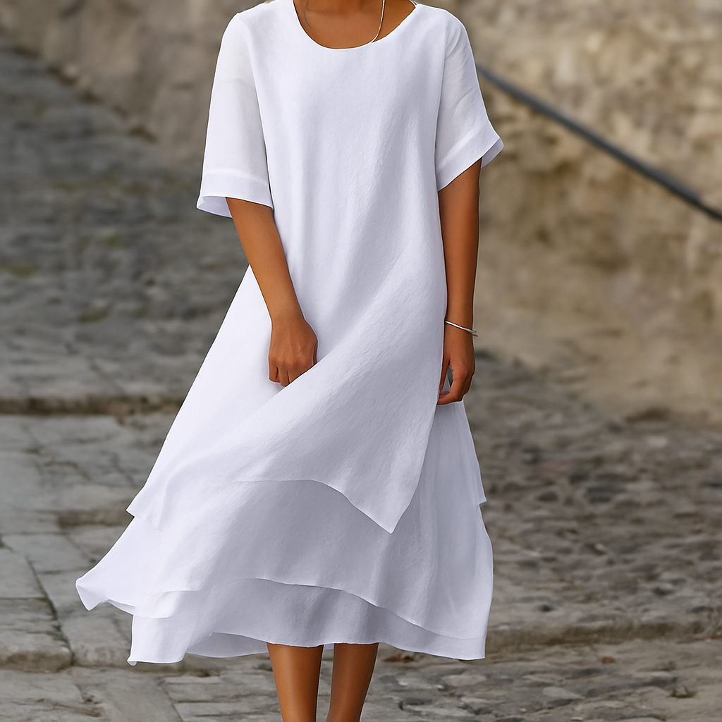 Chic Block Slit Dress Effortless Modern Elegance
