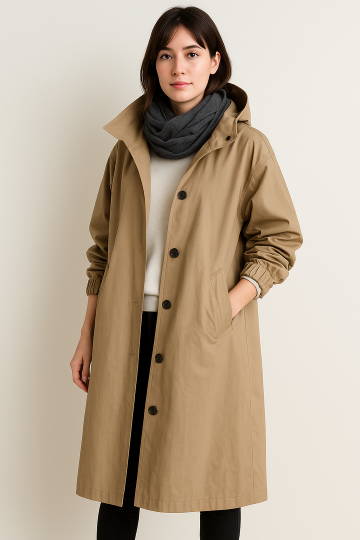 Long Women's Hooded Trench Coat – Ranya