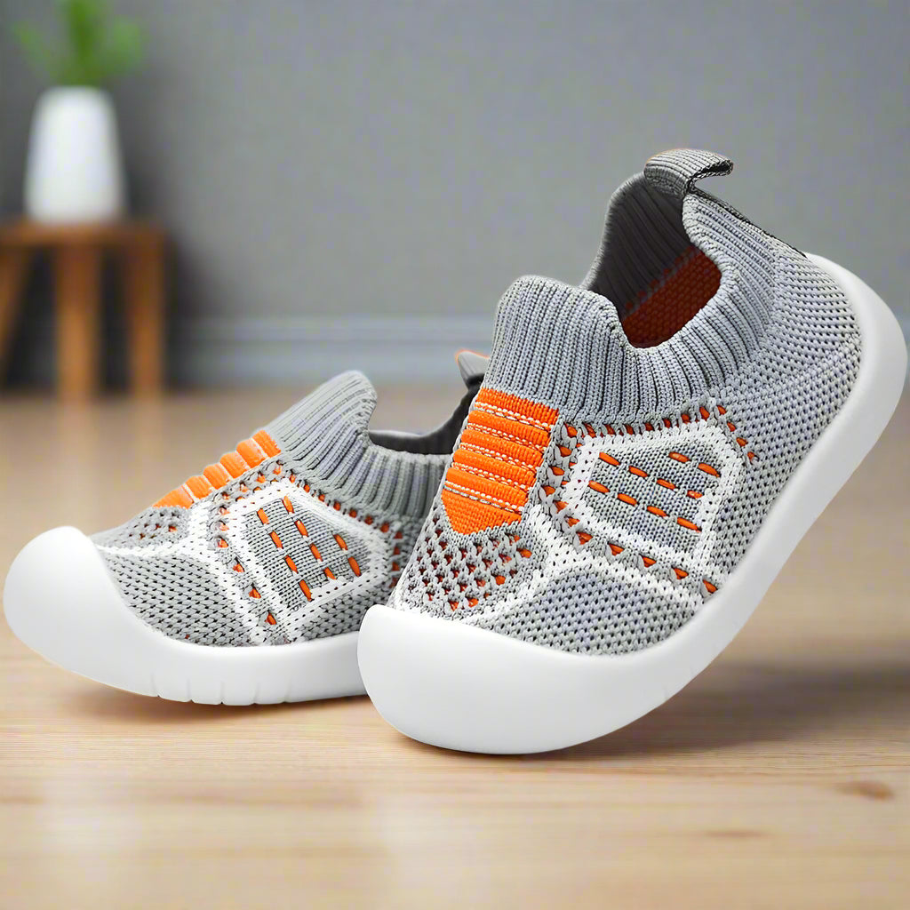 Baby Shoes with Snug Elastic Fit, Non-Slip Soles, Breathable Mesh, Ages 0-4
