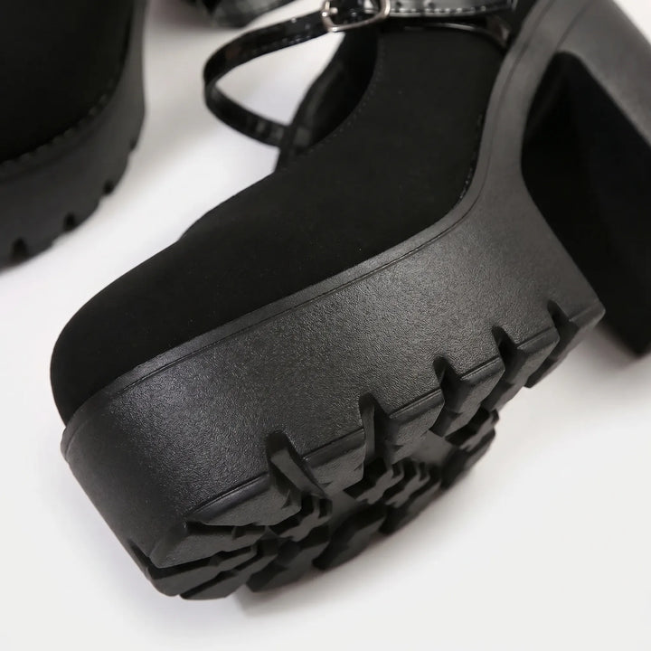 Chunky Block Heel Platform Shoes - Antonia