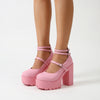 Chunky Block Heel Platform Shoes - Antonia