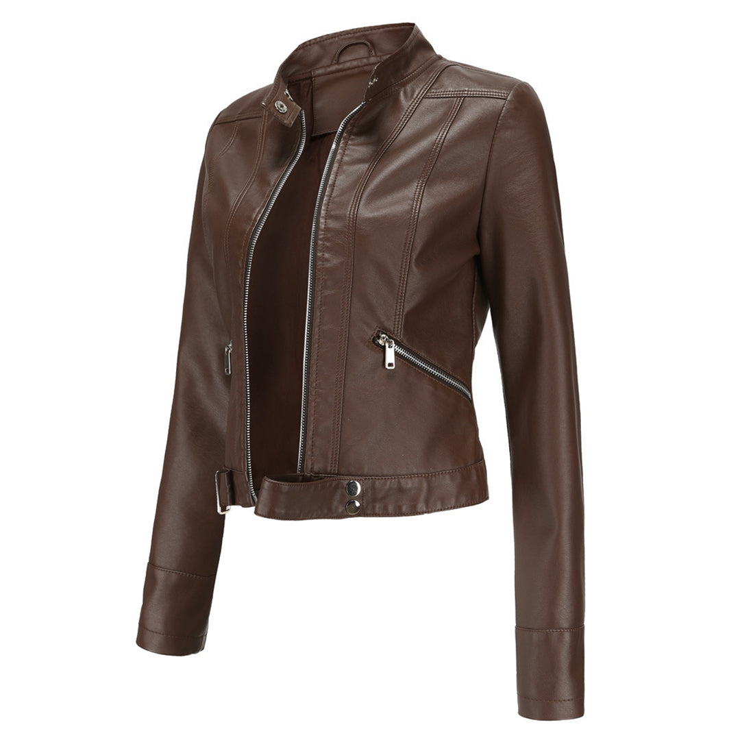 Classic Women's Leather Jacket with Timeless Style