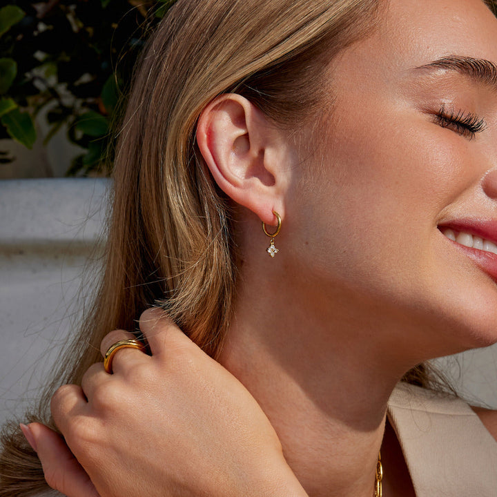 Crystal Four-Leaf Clover Dangle Earrings
