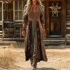 Stella | Women's Boho Patchwork Long Sleeve Maxi Dress