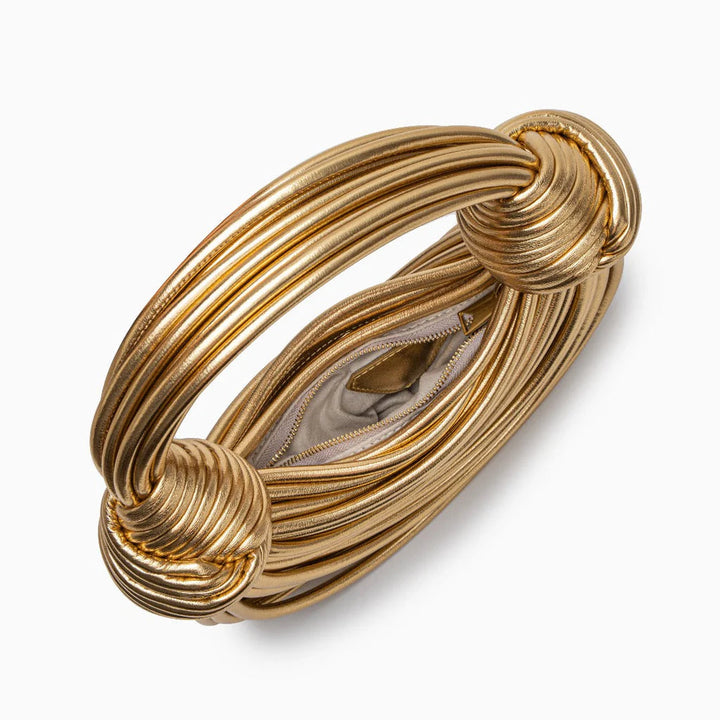 Woven Women's Handbag with Knot Detail