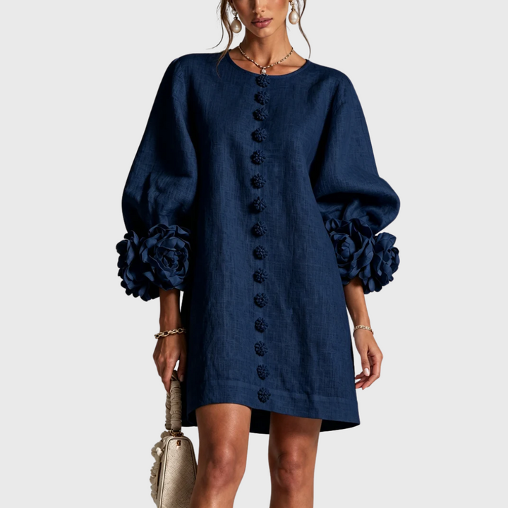 Elegant mini dress with puff sleeves