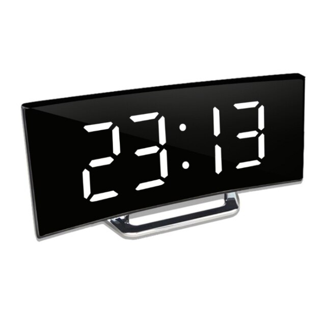 Digital Alarm Clock | Curved LED Mirror Display | Automatic Brightness Adjustment