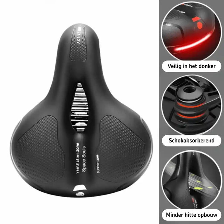 Ergonomic comfort bicycle seat with cut-out – with 2-inch thick foam and waterproof PU leather