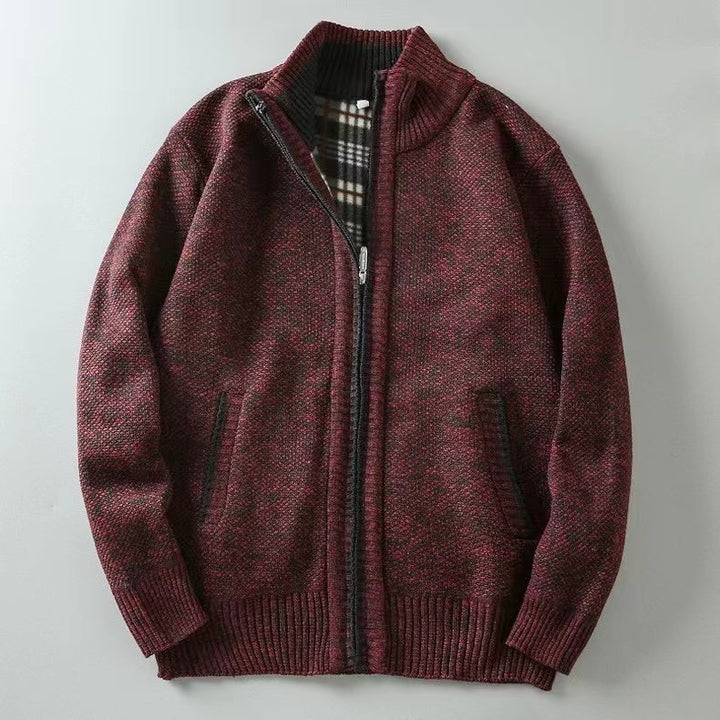 Knitted Men’s Sweater with Zipper for Warmth and Style