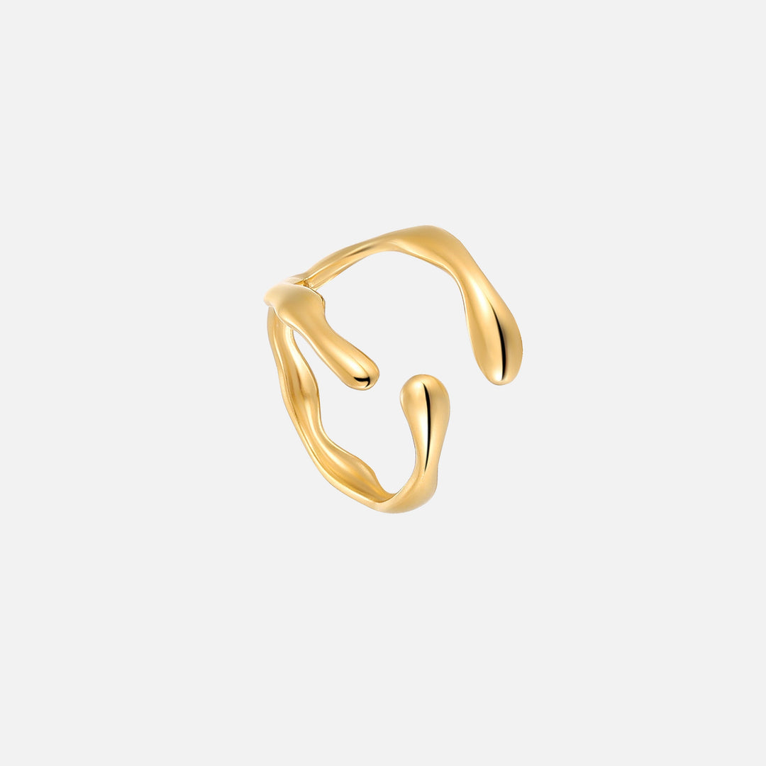 Drift – Adjustable Open Ring – Organic Wave Design
