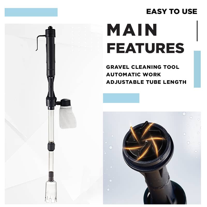 Electric Aquarium Gravel Cleaner - Battery-Powered Suction Pump for Water Changes