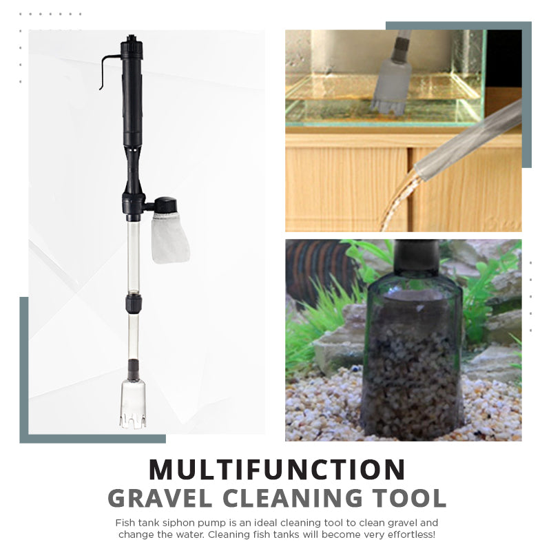 Electric Aquarium Gravel Cleaner - Battery-Powered Suction Pump for Water Changes