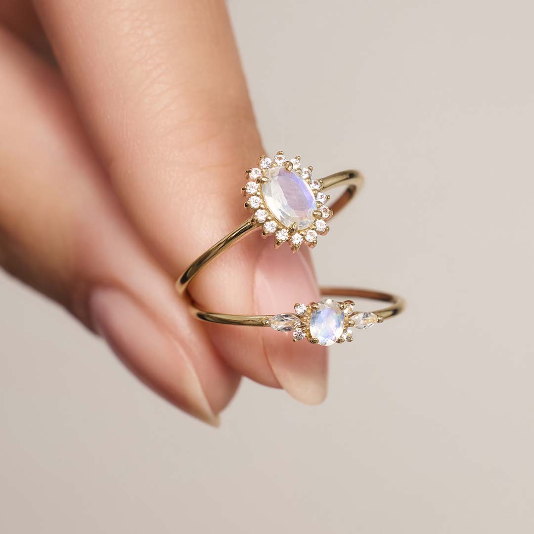 Gold opal ring with diamond