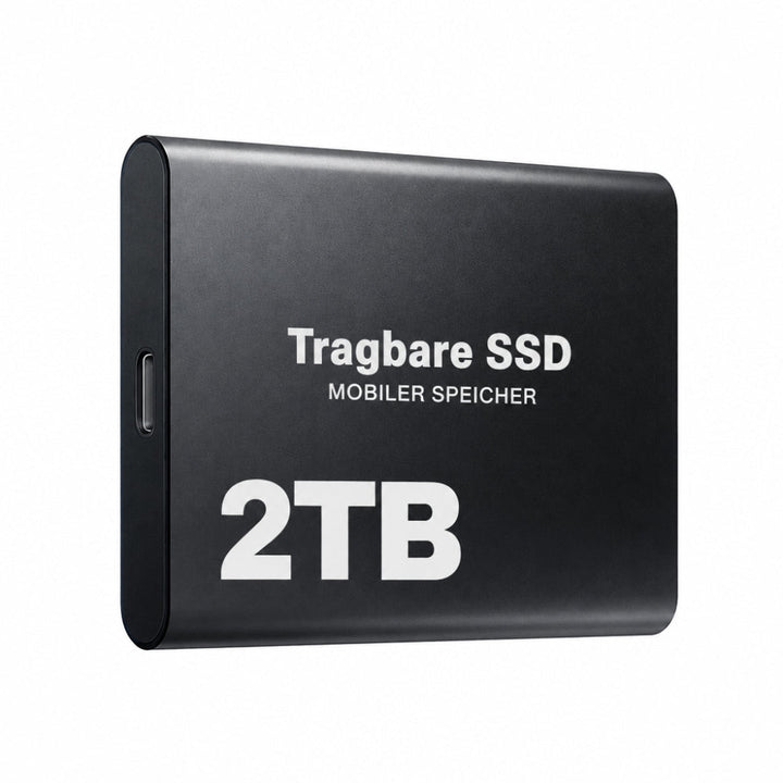 2 TB external SSD with USB-C and high speed