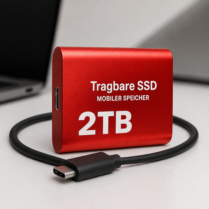 2 TB external SSD with USB-C and high speed