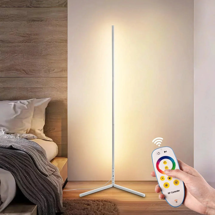 Dimmable LED Corner Floor Lamp with Remote Control