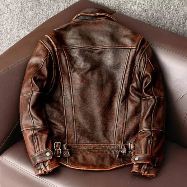 premium retro leather jacket