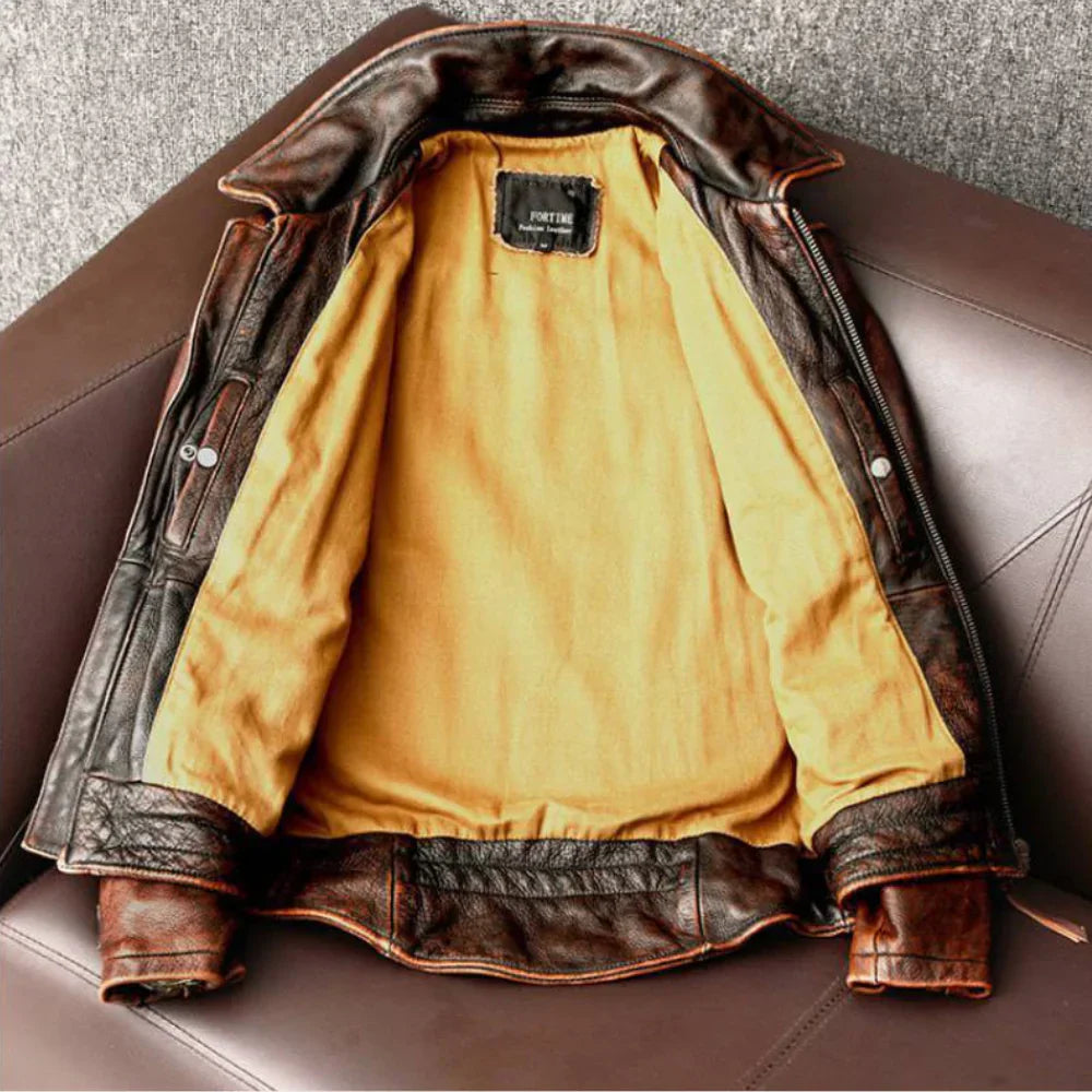 premium retro leather jacket