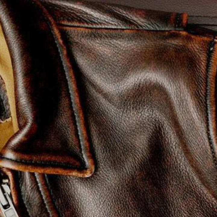 premium retro leather jacket